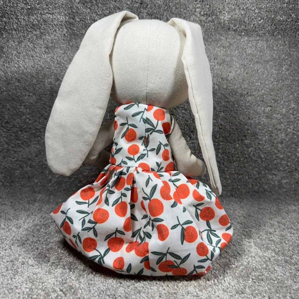 Decorative Bunny Long Legged Orange Fruit Dress Weighted Shelf Sitter‎